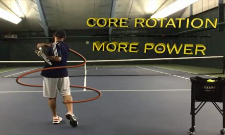 Effortless Power from Core Rotation Timing in Tennis